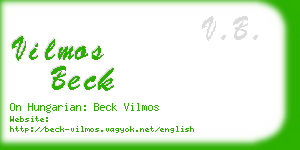 vilmos beck business card